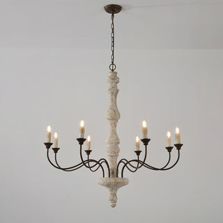 Molina Distressed White Wood Chandelier