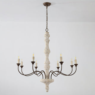 Molina Distressed White Wood Chandelier