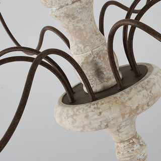 Molina Distressed White Wood Chandelier