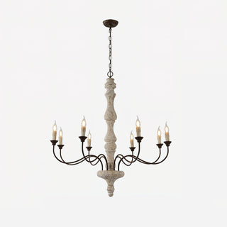 Molina Distressed White Wood Chandelier