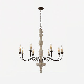 Molina Distressed White Wood Chandelier