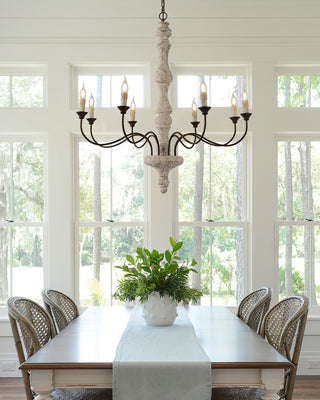 Molina Distressed White Wood Chandelier