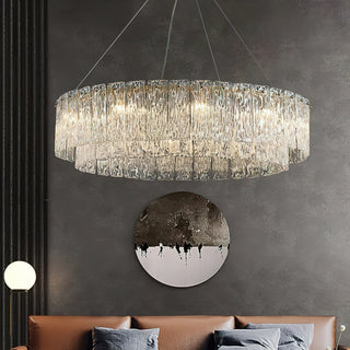 Tieric Luxury Textured Glass Chandelier