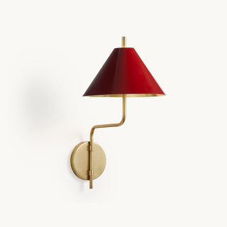 Monroe Mid-Century Brass Fabric Wall Sconce