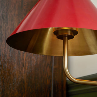Monroe Mid-Century Brass Fabric Wall Sconce