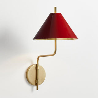 Monroe Mid-Century Brass Fabric Wall Sconce