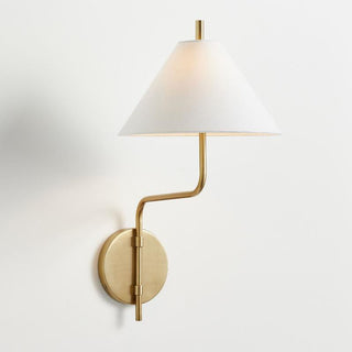Monroe Mid-Century Brass Fabric Wall Sconce