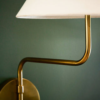 Monroe Mid-Century Brass Fabric Wall Sconce