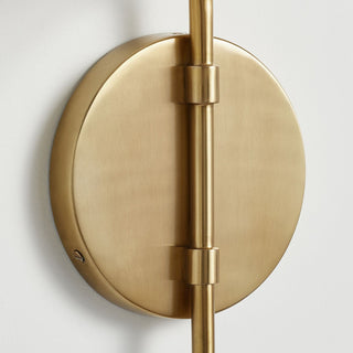 Monroe Mid-Century Brass Fabric Wall Sconce