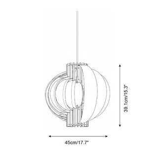 Narek Geometric Metal Wainut Pendant Lamp