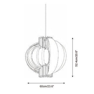Narek Geometric Metal Wainut Pendant Lamp