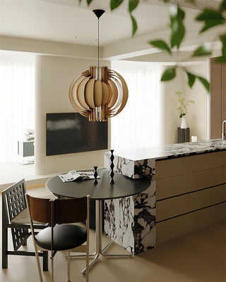 Narek Geometric Metal Wainut Pendant Lamp