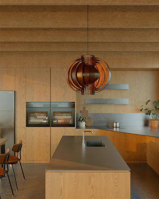 Narek Geometric Metal Wainut Pendant Lamp