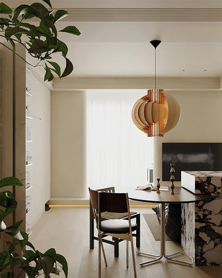 Narek Geometric Metal Wainut Pendant Lamp