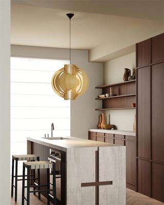 Narek Geometric Metal Wainut Pendant Lamp