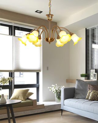 Morning Glory Floral Metal Chandelier