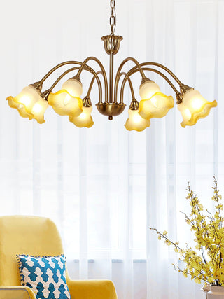 Morning Glory Floral Metal Chandelier
