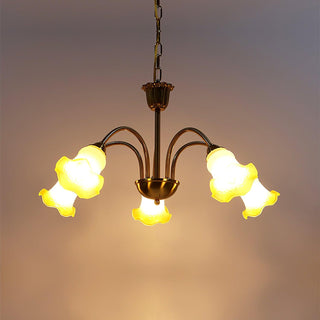 Morning Glory Floral Metal Chandelier