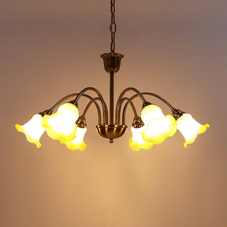 Morning Glory Floral Metal Chandelier