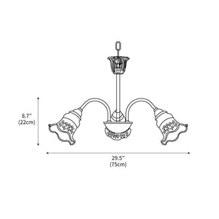 Morning Glory Floral Metal Chandelier