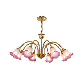 Morning Glory Floral Metal Chandelier