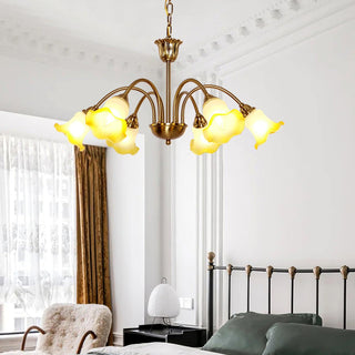 Morning Glory Floral Metal Chandelier