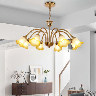 Morning Glory Floral Metal Chandelier
