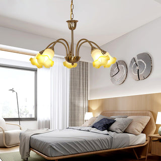 Morning Glory Floral Metal Chandelier