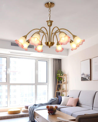 Morning Glory Floral Metal Chandelier