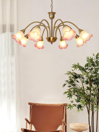 Morning Glory Floral Metal Chandelier