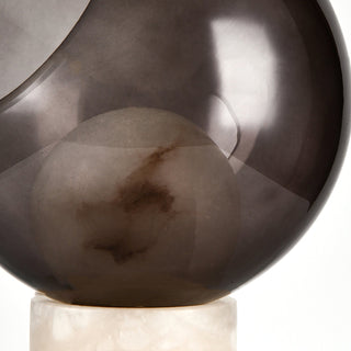 Mortentini Modern Smoked Glass  Alabaster Table Lamp