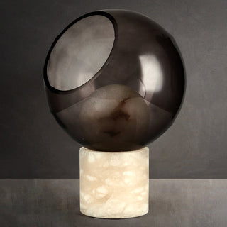 Mortentini Modern Smoked Glass  Alabaster Table Lamp