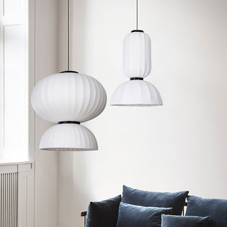 Mulberry Silk Double-Bubble Pendant Lamp