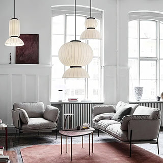 Mulberry Silk Double-Bubble Pendant Lamp
