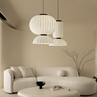 Mulberry Silk Double-Bubble Pendant Lamp