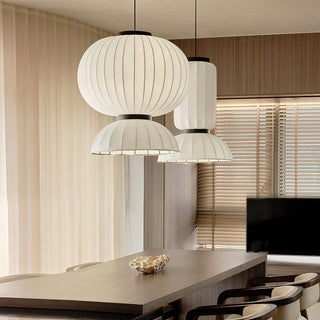 Mulberry Silk Double-Bubble Pendant Lamp