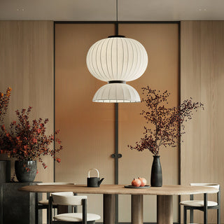 Mulberry Silk Double-Bubble Pendant Lamp