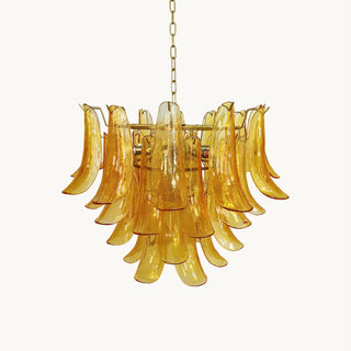 Murano Amber Glass Petal Chandelier