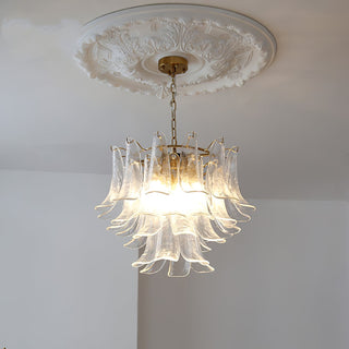 Murano Amber Glass Petal Chandelier