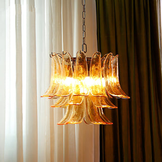 Murano Amber Glass Petal Chandelier
