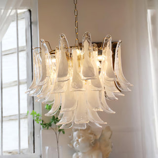 Murano Amber Glass Petal Chandelier