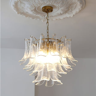 Murano Amber Glass Petal Chandelier