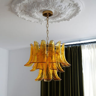 Murano Amber Glass Petal Chandelier