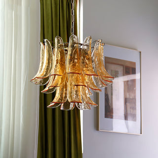 Murano Amber Glass Petal Chandelier