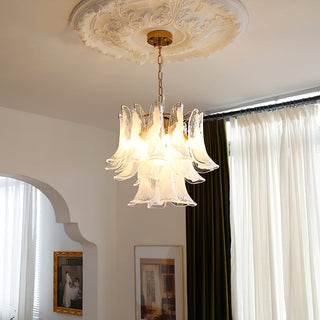 Murano Amber Glass Petal Chandelier