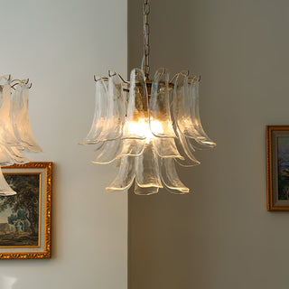 Murano Amber Glass Petal Chandelier