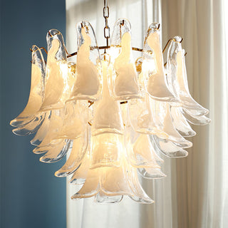 Murano Amber Glass Petal Chandelier