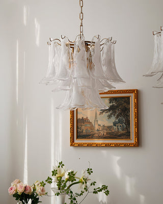 Murano Amber Glass Petal Chandelier