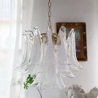 Murano Amber Glass Petal Chandelier