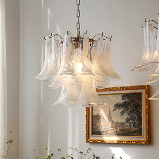 Murano Amber Glass Petal Chandelier
